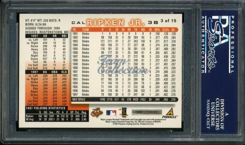 1998 Score Orioles #3 Cal Ripken PSA 10 #16099671 - Back