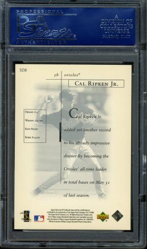 1998 SP Authentic Sheer Dominance #SD8 Cal Ripken PSA 10 #16547982 - Back