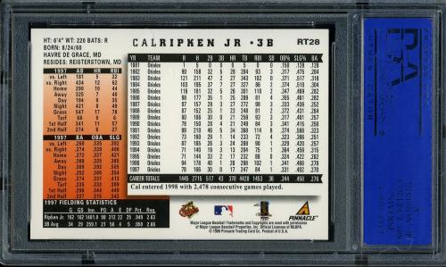 1998 Score Rookie Traded #028 Cal Ripken PSA 10 #90191958 - Back