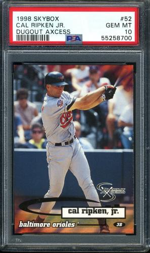 1998 Skybox Dugout Axcess #052 Cal Ripken PSA 10 #55258700