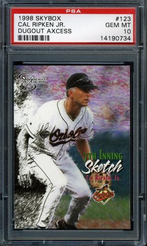 1998 Skybox Dugout Axcess #123 Cal Ripken 7TH PSA 10 #14190734