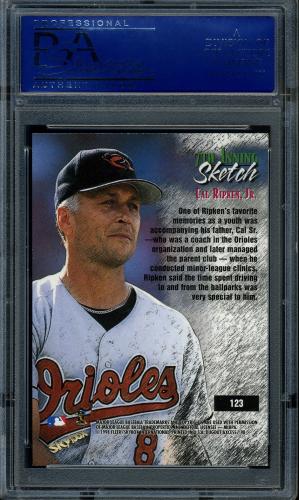 1998 Skybox Dugout Axcess #123 Cal Ripken 7TH PSA 10 #14190734 - Back
