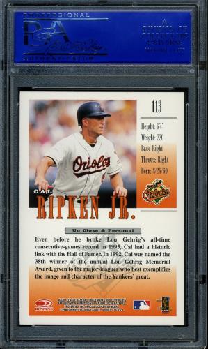 1998 Studio #113 Cal Ripken PSA 10 #30980318 - Back