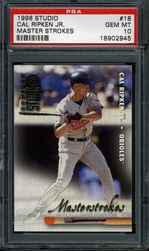 1998 Studio Masterstrokes #18 Cal Ripken PSA 10 #18902945