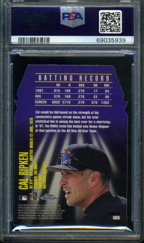 1998 Topps Chrome HallBound Refractors #HB6 Cal Ripken PSA 9 #69035939 - Back