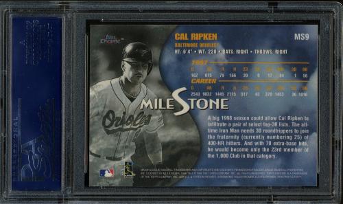 1998 Topps Chrome Milestone #MS9 Cal Ripken PSA 10 #20918631 - Back