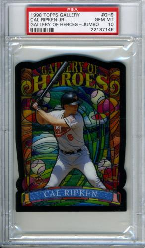 1998 Topps Gallery Gallery of Heroes Jumbos #GH9 Cal Ripken PSA 10 #22137146