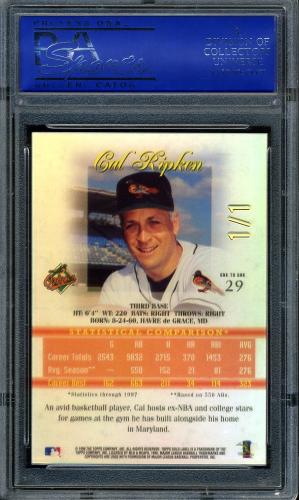 1998 Topps Gold Label Class 1 Masterpiece #29 Cal Ripken PSA 8 #05074446 - Back