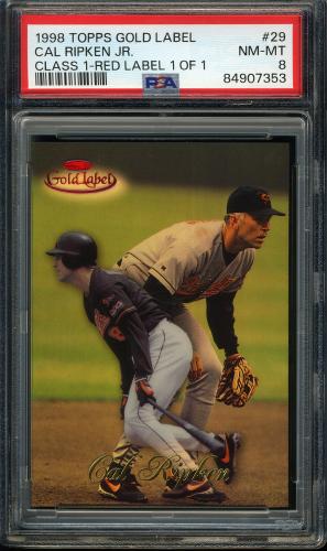 1998 Topps Gold Label Class 1 Red Masterpiece #29 Cal Ripken PSA 8 #84907353