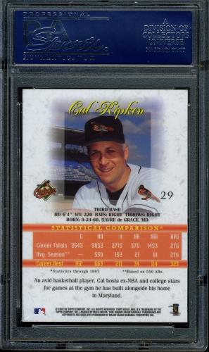 1998 Topps Gold Label Class 2 #29 Cal Ripken PSA 10 #18895830 - Back