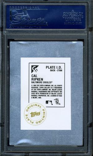1998 Topps Gallery Original Printing Plates #77 Cal Ripken (Back - Cyan) PSA Authentic #16861232 - Back