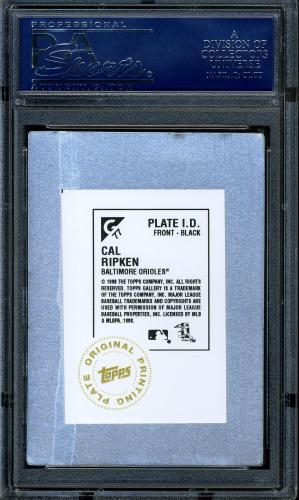 1998 Topps Gallery Original Printing Plates #77 Cal Ripken (Front - Black) PSA Authentic #16861231 - Back