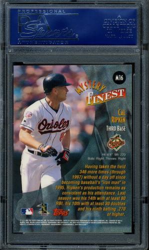 1998 Topps Mystery Finest Borderless #M16 Cal Ripken PSA 10 #16558742 - Back