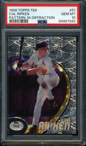 1998 Topps Tek Diffractors #51-18 Cal Ripken PSA 10 #84907342