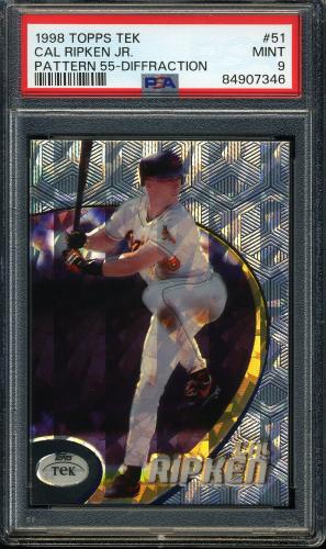 1998 Topps Tek Diffractors #51-55 Cal Ripken PSA 9 #84907346
