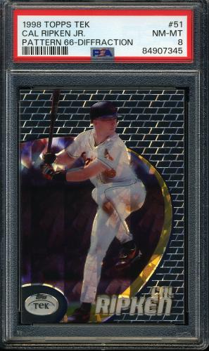 1998 Topps Tek Diffractors #51-66 Cal Ripken PSA 8 #84907345