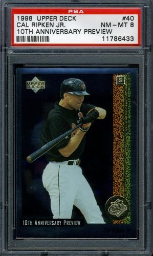 1998 Upper Deck 10th Anniversary Preview #40 Cal Ripken PSA 8 #11786433
