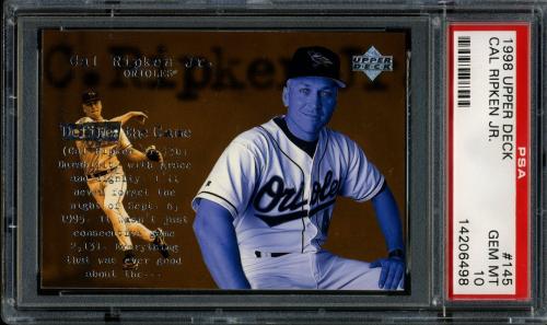 1998 Upper Deck #145 Cal Ripken DG PSA 10 #14206498