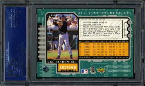1998 Upper Deck All-Star Credentials #AS8 Cal Ripken PSA 10 #17250989 - Back