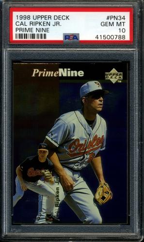 1998 Upper Deck Prime Nine #PN34 Cal Ripken-1996 PSA 10 #41500788