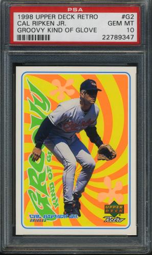 1998 Upper Deck Retro Groovy Kind of Glove #G2 Cal Ripken PSA 10 #22789347