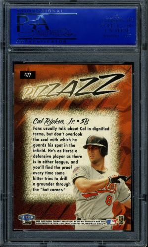 1998 Ultra #477 Cal Ripken PZ PSA 10 #30980332 - Back