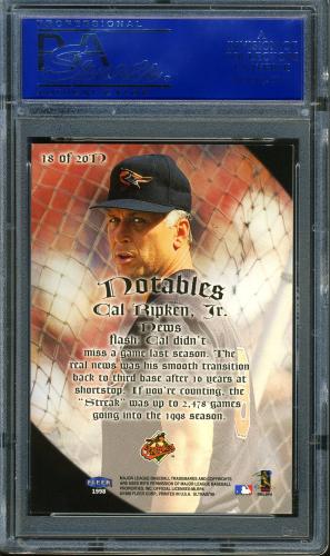 1998 Ultra Notables #18 Cal Ripken PSA 10 #14207560 - Back
