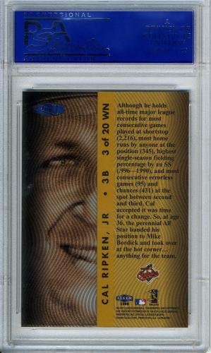 1998 Ultra Win Now #3 Cal Ripken PSA 9 #12441364 - Back