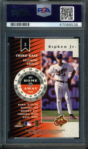 1998 Zenith #3 Cal Ripken PSA 10 #47068538 - Back