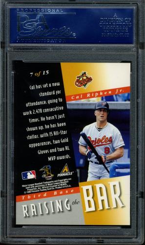 1998 Zenith Raising the Bar #7 Cal Ripken PSA 10 #16346018 - Back