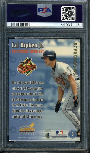 1999 Aurora Styrotechs #3 Cal Ripken PSA 8 #44907117 - Back