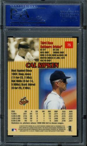 1999 Bowman's Best #75 Cal Ripken PSA 10 #14842010 - Back