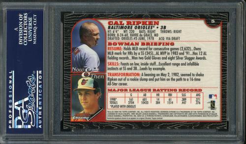 1999 Bowman Chrome #5 Cal Ripken PSA 10 #30830512 - Back