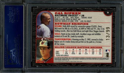1999 Bowman Gold #5 Cal Ripken PSA 10 #21437495 - Back