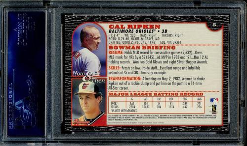 1999 Bowman International #5 Cal Ripken PSA 10 #21018310 - Back