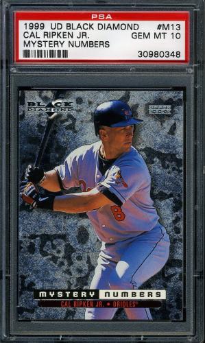 1999 Black Diamond Mystery Numbers #M13 Cal Ripken/1300 PSA 10 #30980348