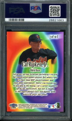 1999 Fleer Mystique Established #7 Cal Ripken PSA 9 #28821663 - Back
