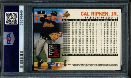 1999 Fleer Tradition #008 Cal Ripken PSA 10 #79676449 - Back