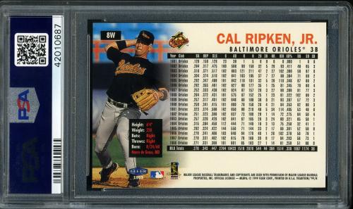 1999 Fleer Tradition Warning Track #008 Cal Ripken PSA 9 #42010687 - Back