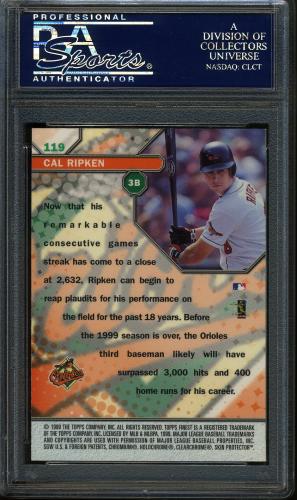 1999 Finest #119 Cal Ripken GEM PSA 10 #22374161 - Back