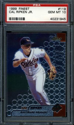 1999 Finest No Coating #119 Cal Ripken GEM PSA 10 #40231945