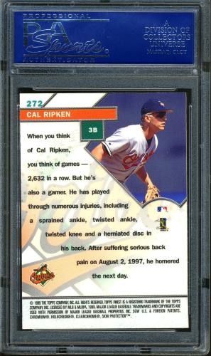 1999 Finest #272 Cal Ripken GM PSA 10 #15819356 - Back