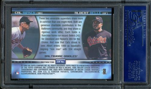 1999 Finest Double Feature Non-Refractor/Refractor - No Coating #DF6 A.Belle/C.Ripken PSA 10 #16287035 - Back