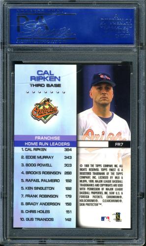 1999 Finest Franchise Records - No Coating #FR7 Cal Ripken PSA 10 #14820050 - Back