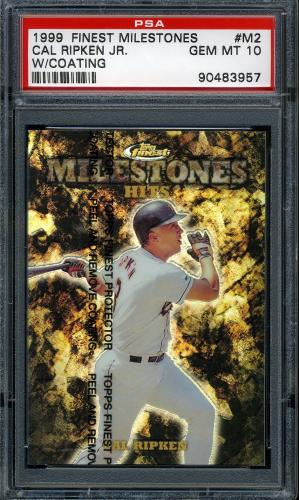 1999 Finest Milestones #M2 Cal Ripken HIT PSA 10 #90483957