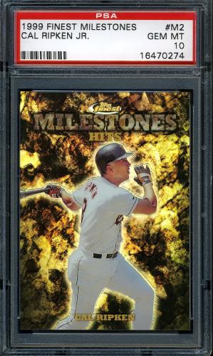 1999 Finest Milestones - No Coating #M2 Cal Ripken HIT PSA 10 #16470274