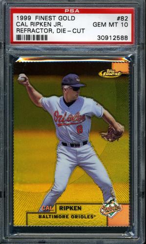 1999 Finest Gold Refractors - No Coating #082 Cal Ripken PSA 10 #30912588