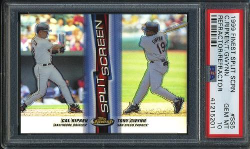 1999 Finest Split Screen Dual Refractors - No Coating #SS5 C.Ripken/T.Gwynn PSA 10 #41215201
