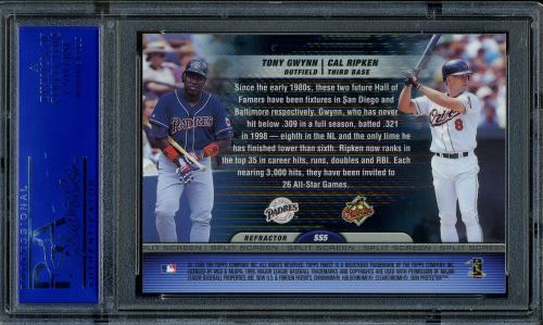 1999 Finest Split Screen Non-Refractor/Refractor #SS5 C.Ripken/T.Gwynn PSA 9 #30980352 - Back