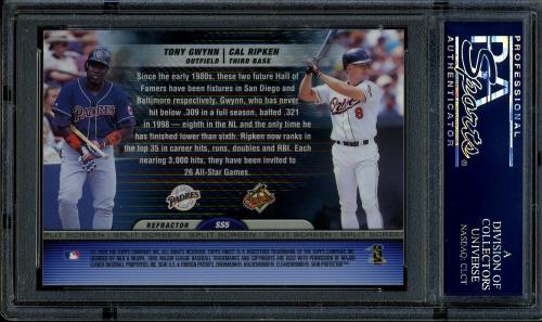 1999 Finest Split Screen Non-Refractor/Refractor - No Coating #SS5 C.Ripken/T.Gwynn PSA 10 #21239360 - Back